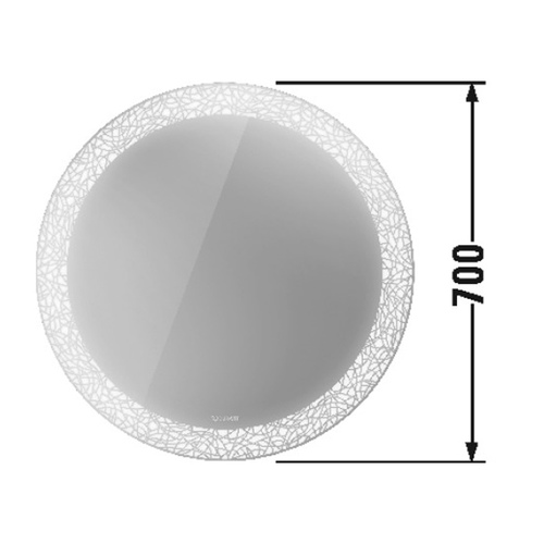 Duravit Happy D.2 Plus Зеркало с подсветкой radial, круглое 700x700x47